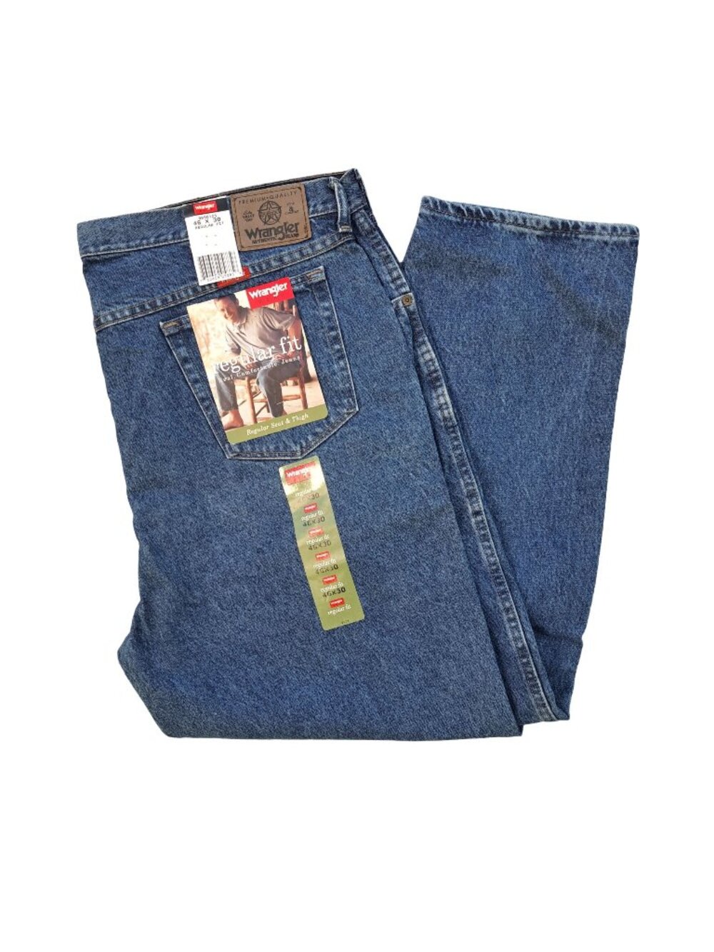 Wrangler Hero Regular Fit Jeans 46 X 30 Mens Denim Blue USA Made ZM100SW NWT